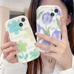oil painting simple flower pattern shockproof iphone series phone cases