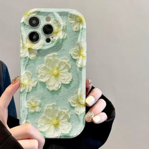 luxury tpu soft cover oil painting flowers pattern phone case s13546