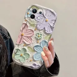 luxury tpu soft cover oil painting flowers pattern phone case s13562