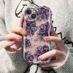 luxury tpu soft cover oil painting flowers pattern phone case s13565