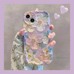 luxury tpu soft cover oil painting flowers pattern phone case s13563