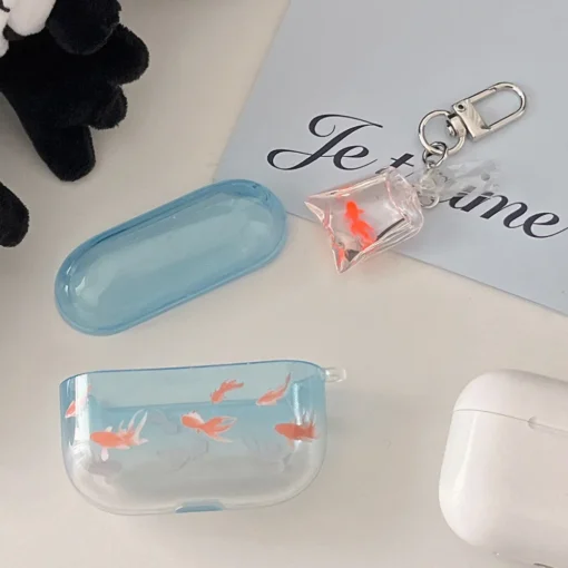 Goldfish Pattern TPU Soft Case with Pendant for AirPods 2 3 4 - Image 5