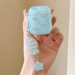 Blue Fish Headphone Case with Pendant for AirPods 1 2 3 4 Pro